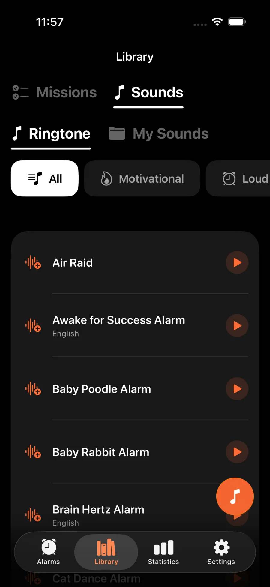 Wakeproof sound library